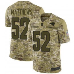 Los Angeles Rams #52 Clay Matthews Camo Men's Stitched NFL Limited 2018 Salute To Service Jersey