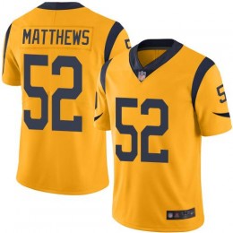 Los Angeles Rams #52 Clay Matthews Gold Men's Stitched NFL Limited Rush Jersey