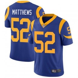 Los Angeles Rams #52 Clay Matthews Royal Blue Alternate Men's Stitched NFL Vapor Untouchable Limited Jersey