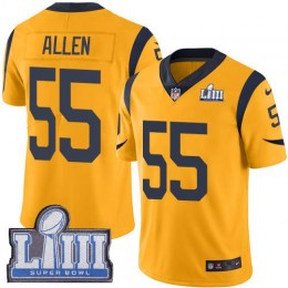Los Angeles Rams #55 Brian Allen Gold Super Bowl LIII Bound Men's Stitched NFL Limited Rush Jersey