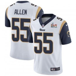Los Angeles Rams #55 Brian Allen White Super Bowl LVI Patch Men's Stitched NFL Vapor Untouchable Limited Jersey
