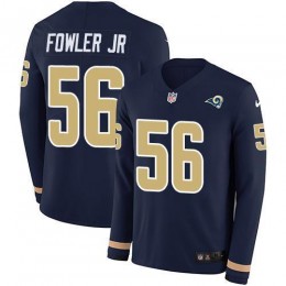 Los Angeles Rams #56 Dante Fowler Jr Navy Blue Team Color Men's Stitched NFL Limited Therma Long Sleeve Jersey