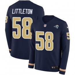 Los Angeles Rams #58 Cory Littleton Navy Blue Team Color Men's Stitched NFL Limited Therma Long Sleeve Jersey