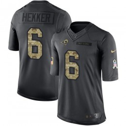 Los Angeles Rams #6 Johnny Hekker Black Men's Stitched NFL Limited 2016 Salute to Service Jersey