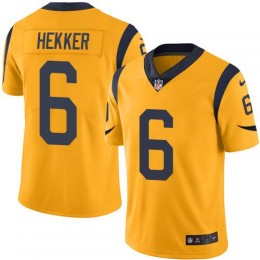 Los Angeles Rams #6 Johnny Hekker Gold Men's Stitched NFL Limited Rush Jersey