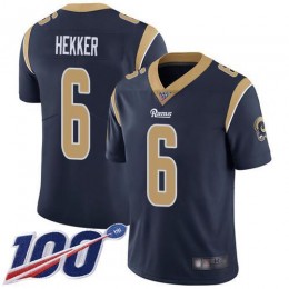 Los Angeles Rams #6 Johnny Hekker Navy Blue Team Color Men's Stitched NFL 100th Season Vapor Limited Jersey