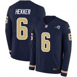 Los Angeles Rams #6 Johnny Hekker Navy Blue Team Color Men's Stitched NFL Limited Therma Long Sleeve Jersey