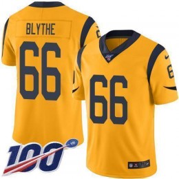 Los Angeles Rams #66 Austin Blythe Gold Men's Stitched NFL Limited Rush 100th Season Jersey