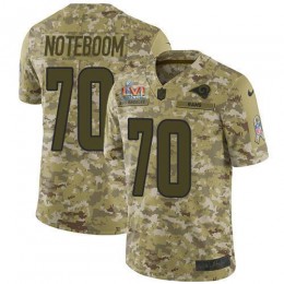 Los Angeles Rams #70 Joseph Noteboom Camo Super Bowl LVI Patch Men's Stitched NFL Limited 2018 Salute To Service Jersey
