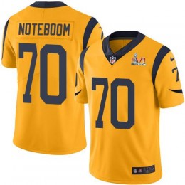 Los Angeles Rams #70 Joseph Noteboom Gold Super Bowl LVI Patch Men's Stitched NFL Limited Rush Jersey