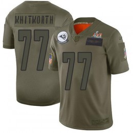 Los Angeles Rams #77 Andrew Whitworth Camo Super Bowl LVI Patch Men's Stitched NFL Limited 2019 Salute To Service Jersey