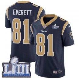 Los Angeles Rams #81 Gerald Everett Navy Blue Team Color Super Bowl LIII Bound Men's Stitched NFL Vapor Untouchable Limited Jersey