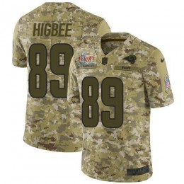 Los Angeles Rams #89 Tyler Higbee Camo Super Bowl LVI Patch Men's Stitched NFL Limited 2018 Salute To Service Jersey