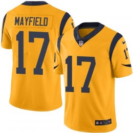 Rams #17 Baker Mayfield Gold Men's Stitched NFL Limited Rush Jersey