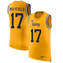 Rams #17 Baker Mayfield Gold Men's Stitched NFL Limited Rush Tank Top Jersey
