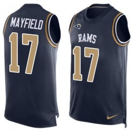 Rams #17 Baker Mayfield Navy Blue Team Color Men's Stitched NFL Limited Tank Top Jersey