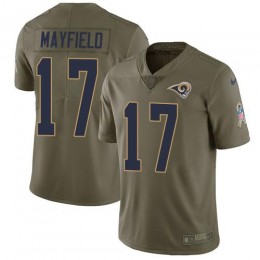 Rams #17 Baker Mayfield Olive Men's Stitched NFL Limited 2017 Salute To Service Jersey