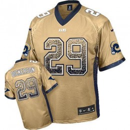 Rams #29 Eric Dickerson Gold Men's Stitched NFL Elite Drift Fashion Jersey