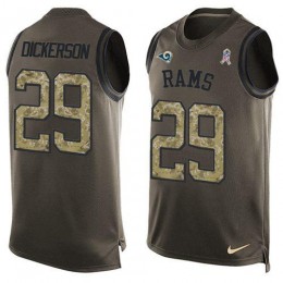 Rams #29 Eric Dickerson Green Men's Stitched NFL Limited Salute To Service Tank Top Jersey