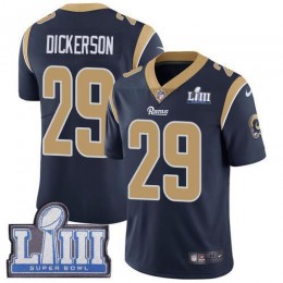 Rams #29 Eric Dickerson Navy Blue Team Color Super Bowl LIII Bound Men's Stitched NFL Vapor Untouchable Limited Jersey