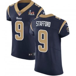 Rams #9 Matthew Stafford Navy Blue Team Color Super Bowl LVI Patch Men's Stitched NFL Vapor Untouchable Elite Jersey