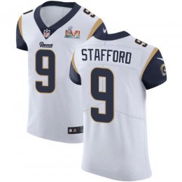 Rams #9 Matthew Stafford White Super Bowl LVI Patch Men's Stitched NFL Vapor Untouchable Elite Jersey