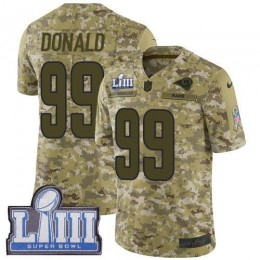 Rams #99 Aaron Donald Camo Super Bowl LIII Bound Men's Stitched NFL Limited 2018 Salute To Service Jersey