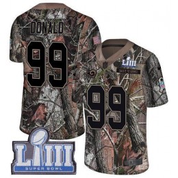 Rams #99 Aaron Donald Camo Super Bowl LIII Bound Men's Stitched NFL Limited Rush Realtree Jersey