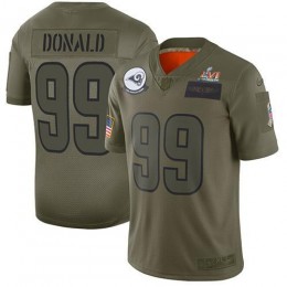 Rams #99 Aaron Donald Camo Super Bowl LVI Patch Men's Stitched NFL Limited 2019 Salute To Service Jersey