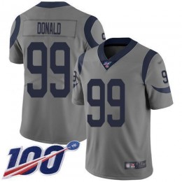Rams #99 Aaron Donald Gray Men's Stitched NFL Limited Inverted Legend 100th Season Jersey