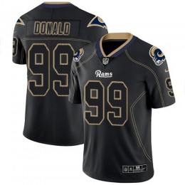 Rams #99 Aaron Donald Lights Out Black Men's Stitched NFL Limited Rush Jersey