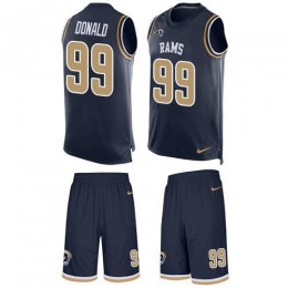Rams #99 Aaron Donald Navy Blue Team Color Men's Stitched NFL Limited Tank Top Suit Jersey