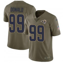 Rams #99 Aaron Donald Olive Men's Stitched NFL Limited 2017 Salute To Service Jersey