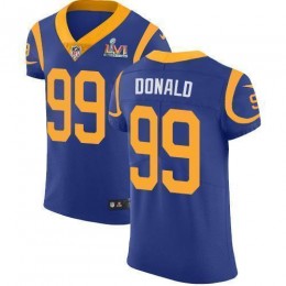 Rams #99 Aaron Donald Royal Blue Alternate Super Bowl LVI Patch Men's Stitched NFL Vapor Untouchable Elite Jersey