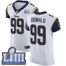Rams #99 Aaron Donald White Super Bowl LIII Bound Men's Stitched NFL Vapor Untouchable Elite Jersey
