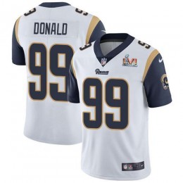 Rams #99 Aaron Donald White Super Bowl LVI Patch Men's Stitched NFL Vapor Untouchable Limited Jersey