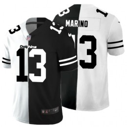 Miami Dolphins #13 Dan Marino Men's Black V White Peace Split Vapor Untouchable Limited NFL Jersey