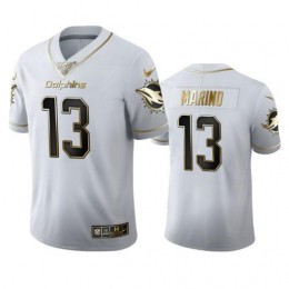 Miami Dolphins #13 Dan Marino Men's White Golden Edition Vapor Limited NFL 100 Jersey