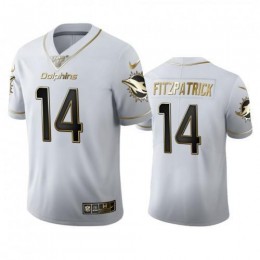 Miami Miami Dolphins #14 Ryan Fitzpatrick Men's White Golden Edition Vapor Limited NFL 100 Jersey