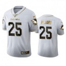 Miami Miami Dolphins #25 Xavien Howard Men's White Golden Edition Vapor Limited NFL 100 Jersey