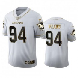 Miami Miami Dolphins #94 Christian Wilkins Men's White Golden Edition Vapor Limited NFL 100 Jersey