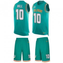 Dolphins #10 Tyreek Hill Aqua Green Team Color Men's Stitched NFL Limited Tank Top Suit Jersey