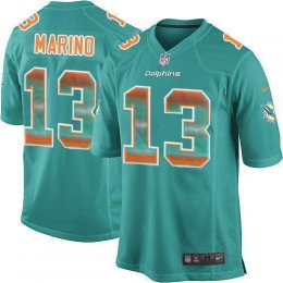 Dolphins #13 Dan Marino Aqua Green Team Color Men's Stitched NFL Limited Strobe Jersey