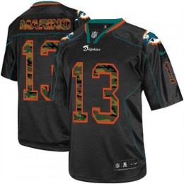 Dolphins #13 Dan Marino Black Men's Stitched NFL Elite Camo Fashion Jersey