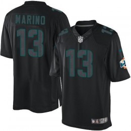 Dolphins #13 Dan Marino Black Men's Stitched NFL Impact Limited Jersey