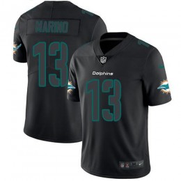 Dolphins #13 Dan Marino Black Men's Stitched NFL Limited Rush Impact Jersey