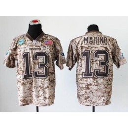 Dolphins #13 Dan Marino Camo Men's Stitched NFL New Elite USMC Jersey