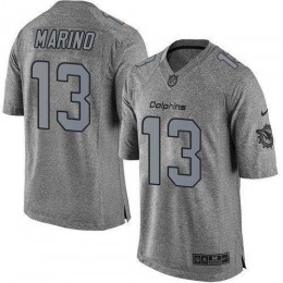 Dolphins #13 Dan Marino Gray Men's Stitched NFL Limited Gridiron Gray Jersey