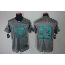 Dolphins #13 Dan Marino Grey Shadow Men's Stitched NFL Elite Jersey