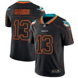 Dolphins #13 Dan Marino Lights Out Black Men's Stitched NFL Limited Rush Jersey